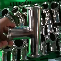 2-1/4 ''Tuyau de qualité sanitaire à trois voies utilisé TC Ferrule End 57mm Acier inoxydable 304 Clover Tee