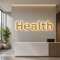 Panneau publicitaire LED miniature personnalisable pour centre commercial, logo d'entreprise, fond mural, gravure sur verre acrylique