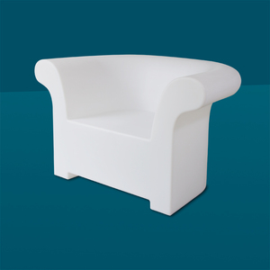 Sofá de plástico blanco moderno de fábrica, sofá iluminado, muebles Led, Bar de jardín, silla de piscina, sofá de playa - Product Image 3