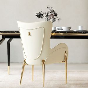 Sedia da Pranzo in Pelle Stile Nordico di Lusso Leggero Sedia da Salotto per <span class=keywords><strong>Casa</strong></span> Sedia con Schienale in Pelle Artigianale Moderna e Semplice - Product Image 1