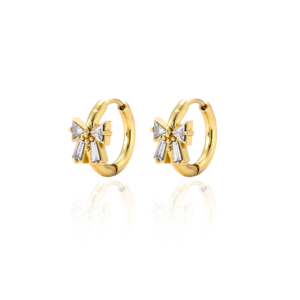 Orecchini a Farfalla Classici da Donna Bestseller, Placcati in <span class=keywords><strong>Oro</strong></span> 18K, Acciaio Inossidabile Impermeabile, Gioielli con Zirconi per Feste - Product Image 3