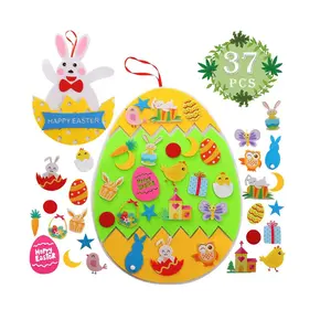 Paskalya keçe el sanatları çocuklar için DIY paskalya yumurtası ve tavşan ayrılabilir süsler