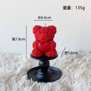 Nouvelle bougie aromatique en forme d'ours rose rouge pour la Saint-Valentin 2026, décoration d'ambiance pour la maison, cadeau pour fille - Product Image 5