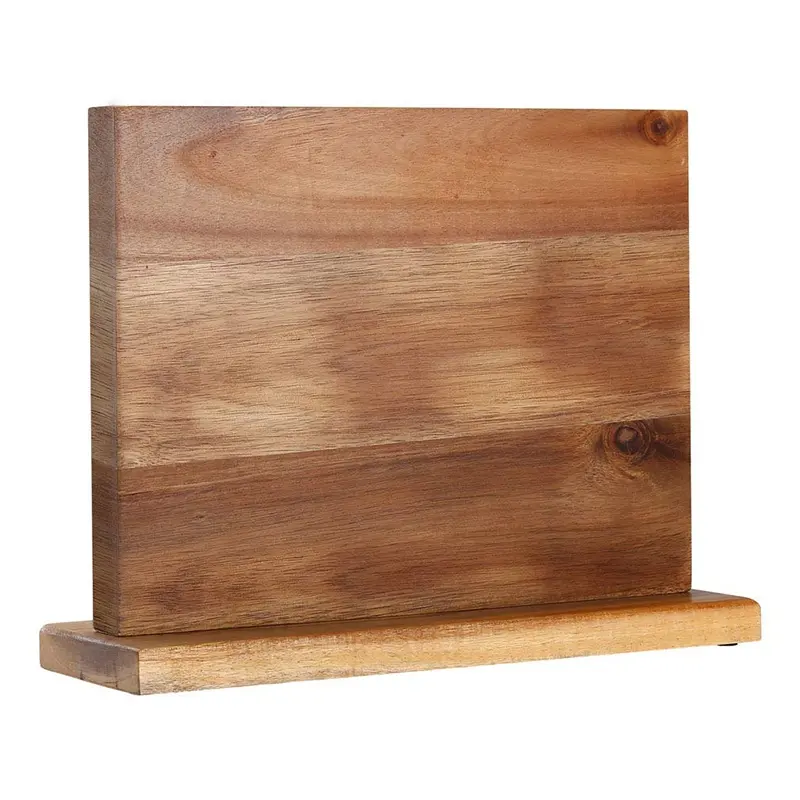 Блок для хранения кухонных ножей из дерева акации, магнитный держатель для ножей в полоску, деревянный магнитный блок
