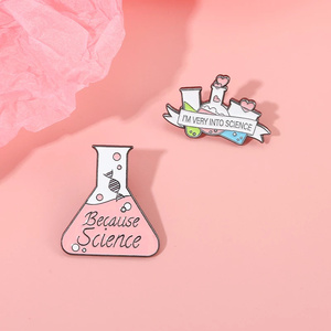 Kustom Sains Enamel Pin bros tabung mikroskop lencana Lab Enamel Pin - Product Image 2