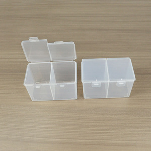 Double Compartment Plastic Storage Box 12.6x7.1x7.5cm Square With Lid For Electronics Tools Parts Fishing Gear - Product Image 2