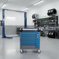Chariot d'atelier personnalisable en acier inoxydable pour outils de réparation automobile, 200 pièces, outils de mécanicien, conception moderne, support OEM