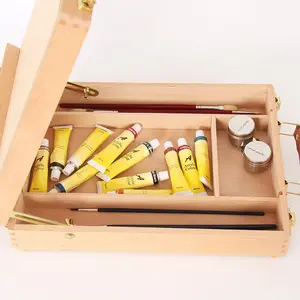 2022 Beech Wood Portable Easel Box Desktop Painting Easel For Art Students And Beginner