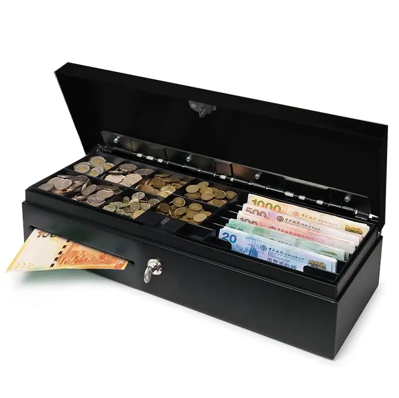 Pos 12v cash drawer white black 170mm Mini metal Flip top cash drawer