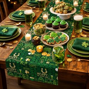 St. Patrick's Day Wrapping <b>Paper</b> Metallic Foil Green Shamrock Design 1 <b>Roll</b> Gift <b>Wrap</b> for St. Pat's Day Celebration - Product Image 6
