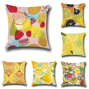 Fruit Drawing Sofa Bed Double Sides Printing Square Cushion Cover