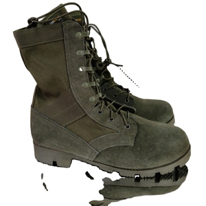 รองเท้าบูท TSB910 รุ่นแฟชั่น หนังวัวแท้ ระบายอากาศได้ดี สีเขียวเซจ พื้นรองเท้าแบบปานามา - Product Image 1