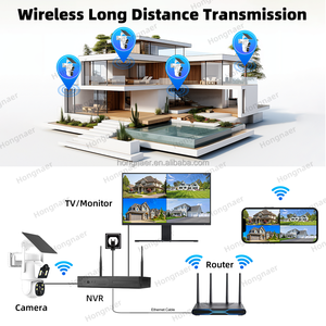 Hongnaer 6MP 4CH 2 Lens güneş enerjili gözetim güvenlik kamerası sistemi kiti Eseecloud WiFi açık kablosuz NVR güvenlik kamera sistemi - Product Image 6