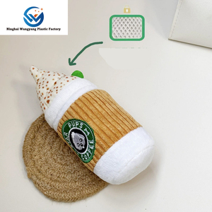 Star Pups Juguete de perro de peluche de lujo ecológico Cachorro divertido 'Pup'kin Spice Latte Squeaky Coffee <span class=keywords><strong>Dog</strong></span> Chew <span class=keywords><strong>Toy</strong></span> Blanco Sólido - Product Image 3