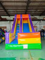 Toboggan gonflable commercial, trampoline, combo de jeux gonflables géants et colorés pour enfants et adultes, équipement de jeux extérieur pour la maison