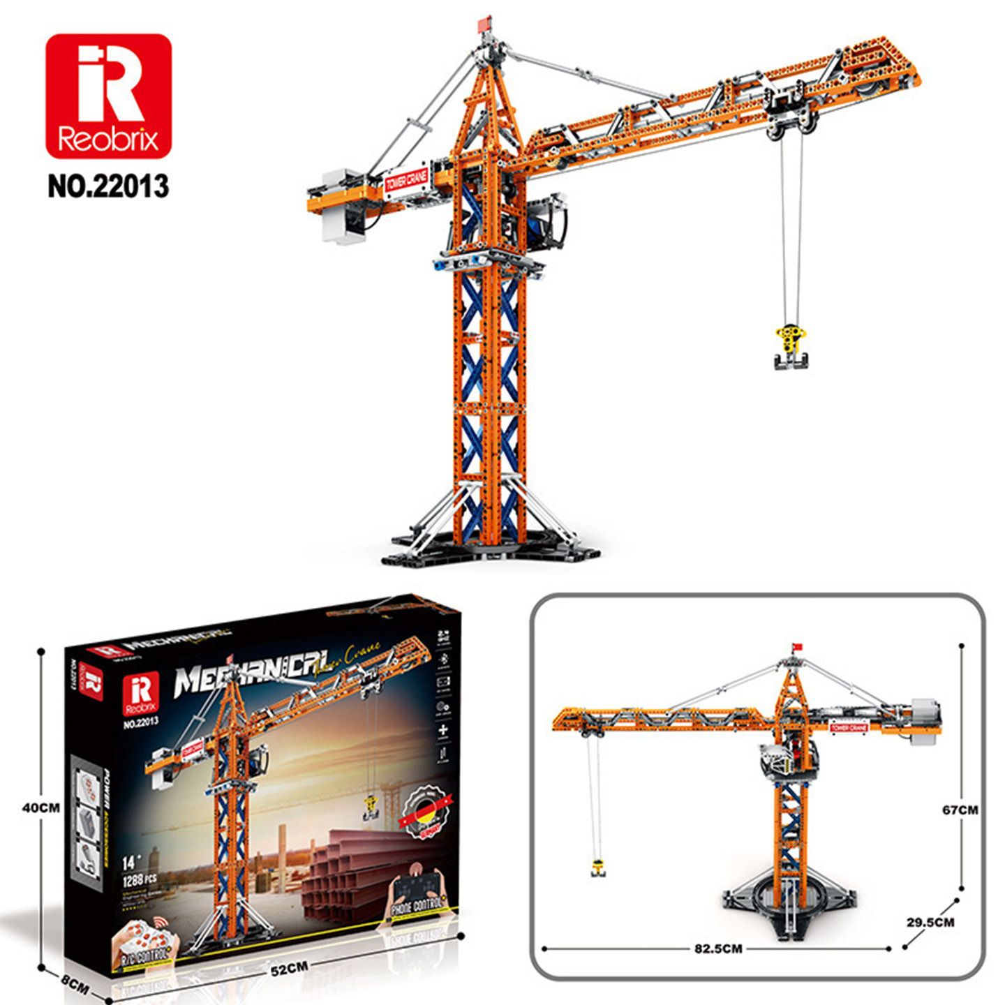 Grue à tour 22013 (version dynamique) [1176 particules]