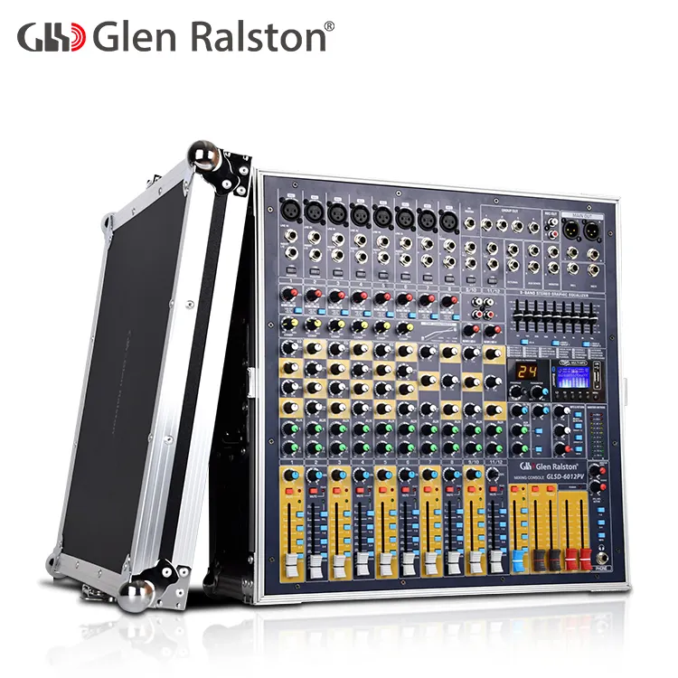 Glen Ralston 12 Kanalen Input Aangedreven Dj Mixer 1200 Watt Powered Mixer Versterker