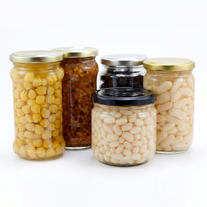 Haricots en conserve dans des bocaux Mason, en conserve de sel, pelés, saveur salée, légumes entiers naturels en conserve - Product Image 1