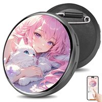 Badge numérique personnalisé réactif à la voix, broche, pendentif IA portable 1,7 pouces, enregistrement vocal, traduction en temps réel, API ouverte ChatGPT