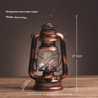 Lampe LED Rétro Portable Style Cheval, Lanterne à Huile Kérosène Coupe-Vent pour Décoration Maison, Jardin, Salon et Camping Extérieur, Blanche