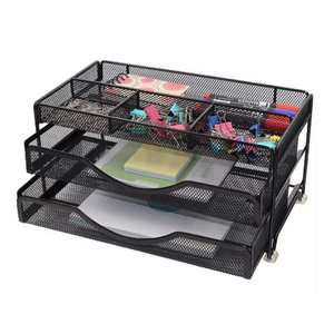 Phổ biến đôi ngăn kéo kim loại lưới bàn ngăn kéo tổ chức văn phòng và phòng khách dây lưới Giải pháp lưu trữ - Product Image 3