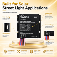 Contrôleur solaire MPPT 3260 3.2V 60W 30A ultra-efficace Sukite, automatique, du crépuscule à l'aube, pour projet d'éclairage routier en milieu rural