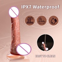 Automatischer Stoß- und Heiz-Dildo mit G-Punkt-Vibrator, Sexspielzeug aus Silikon, Stimulator mit superstarkem Saugnapf