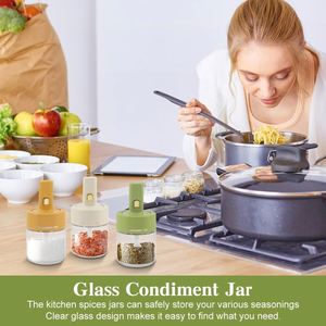 Juego de Frascos de Vidrio para Especias Japoneses al por Mayor, Botellas para Condimentos de Cocina con Cuchara Retráctil - Product Image 5
