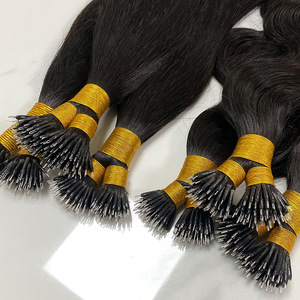 Extensiones de Cabello Humano Natural Virgen Remy Vietnamita al por Mayor, Doble Trama, con Punta de Anillo Nano Pre-Adherida para Mujeres - Product Image 1