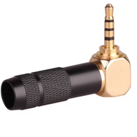 Connecteur de fil de casque mâle à 4 pôles à angle droit de 2,5 mm pour câble de 6 mm