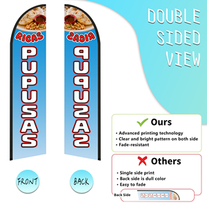 Drapeaux à plumes personnalisés de haute qualité RICH PUPUSAS de 2,5 x 11,5 pieds, drapeau de plage pour les fêtes sur la plage et les promotions publicitaires - Product Image 4