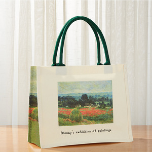 Sac fourre-tout <span class=keywords><strong>de</strong></span> luxe en <span class=keywords><strong>toile</strong></span> imprimée florale, imperméable, en lin laminé, réutilisable, en <span class=keywords><strong>toile</strong></span> <span class=keywords><strong>de</strong></span> <span class=keywords><strong>jute</strong></span>, mignon, pour femmes, sacs à bandoulière - Product Image 2
