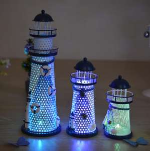 Metallo del commercio all'ingrosso di Stile Mediterraneo Oceano di Latta Faro per la Tavola Decorazione Della Casa - Product Image 3