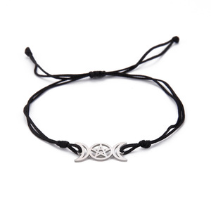 Pentagram ba mặt trăng Vòng đeo tay âm lịch Nữ Thần hecate Vòng đeo tay can đảm và sức mạnh amulet thép không gỉ đồ trang sức - Product Image 6