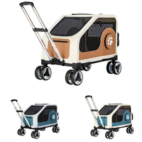 Poussette de luxe pour petits animaux, chien, chat, ou animal de compagnie de type Teddy, pour le voyage, pliable et portable, pour l'exportation