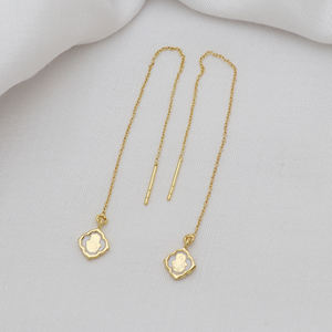 Pendientes enhebradores Hamsa de Plata de Ley 925 chapados en oro con personalidad europea y americana, joyería de moda para regalo - Product Image 2