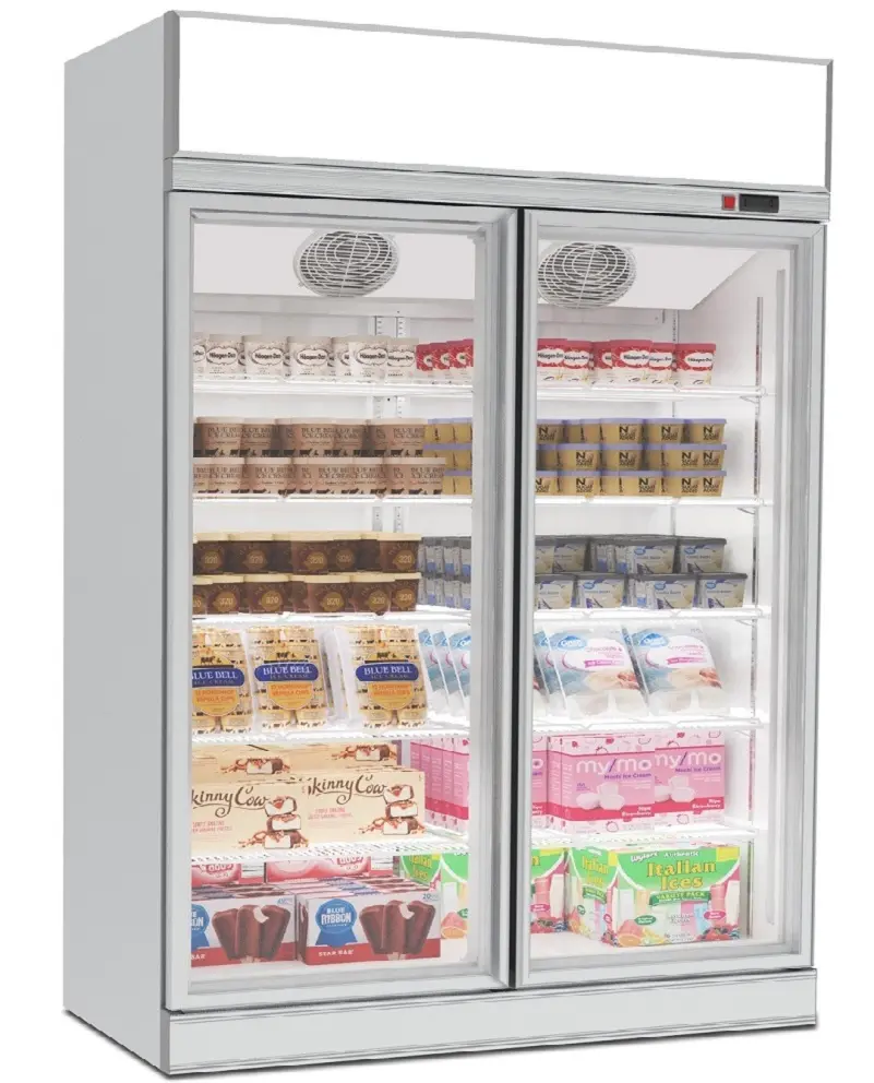 Market Popsicle ekran dondurucu Gelato dondurma vitrin süpermarket soğutma ekipmanları