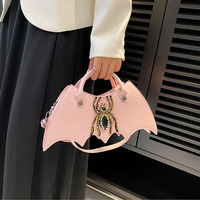 5 couleurs diamants PU personnalisé à la main araignée broderie créative téléphone portable bandoulière sac à main avec bandoulière amovible