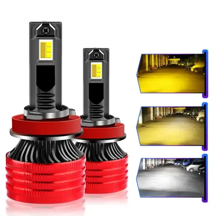 150W Tri Couleur H1 H4 H7 H11 Led Phares HB3 HB4 3000k 4300k 6000k 3 Couleurs Automobile Led Phares Ampoules