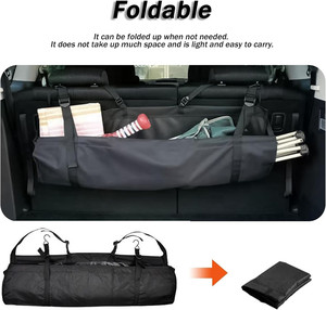 Sac de coffre de voiture, organisateur de coffre de siège arrière de voiture, sac de rangement pliable, accessoires de rangement intérieur de voiture, sac de rangement de siège arrière réglable - Product Image 5