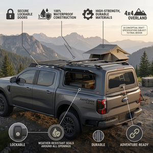 Bâche de benne en alliage d'aluminium pour pick-up, verrouillable, étanche, pour camping tout-terrain, compatible <span class=keywords><strong>4x4</strong></span> - Product Image 4