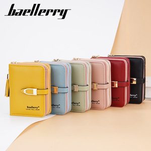 Baellerry Women's Short <b>Wallet</b> Pu Leather Zipper Card <b>Holder</b> With Tassel Multifunctional Yellow Spring 2023 - Product Image 4