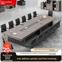 Ensemble de table et de chaises de conférence rectangulaires en bambou moderne HYZ-224X pour 6 personnes, bureau mobile