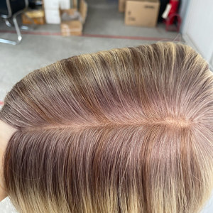 2025 nouveau Design brut 100% cheveux humains PU peau Base toupet pleine épaisseur Silicone Cap cheveux Topper pour les femmes - Product Image 3