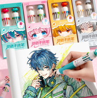 Stylo bille multifonction à pointe souple pour étudiants, 10 couleurs, stylo bille coloré