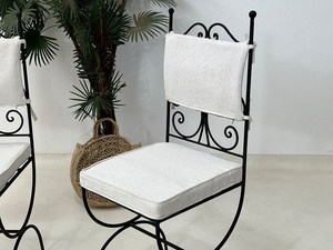 Best-seller moderne métal fer cadre pouf haute qualité tous temps extérieur chaise de jardin maison amovible appartement assis - Product Image 3