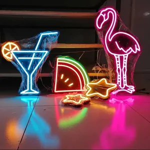 Drops hipping Wand montage Hängende Licht Buchstabe LED Benutzer definierte Neonlicht Alles Gute zum Geburtstag Flex Leucht reklame