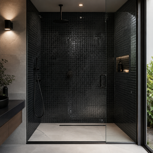 Absolute Black Granite Polished Durable <b>Mosaic</b> Tile 5/8x5/8 Minimalist Design Surface Finish for Kitchen Staircase Use UNION - Product Image 3