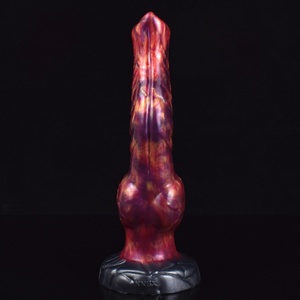 New Hellfire Color Sex Toy Women Fantasy Knot Silicone Dragon <b>Dildo</b> with Suction Cup Anal Sex Toy for Men - Product Image 3