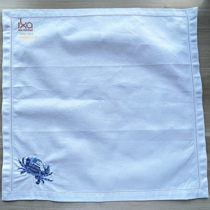 Customized 20/20 Inch White Kitchen Cotton <strong>Napkin</strong> <strong>Set</strong> Luxurious Embroidered Hemstitch Pattern Handmade Modern Style for Weddings - Product Image 6